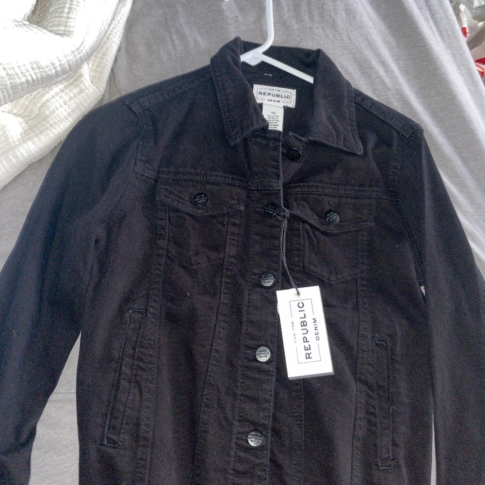 Black denim jacket
